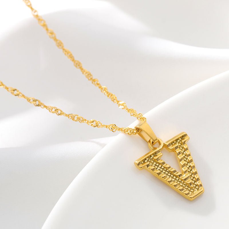 Gold Initial Letter Necklace – 18K Gold Plated A–Z Alphabet - Trendy Radar