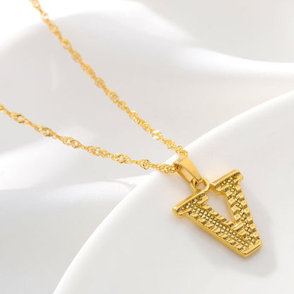 Gold Initial Letter Necklace – 18K Gold Plated A–Z Alphabet - Trendy Radar