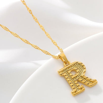 Gold Initial Letter Necklace – 18K Gold Plated A–Z Alphabet - Trendy Radar