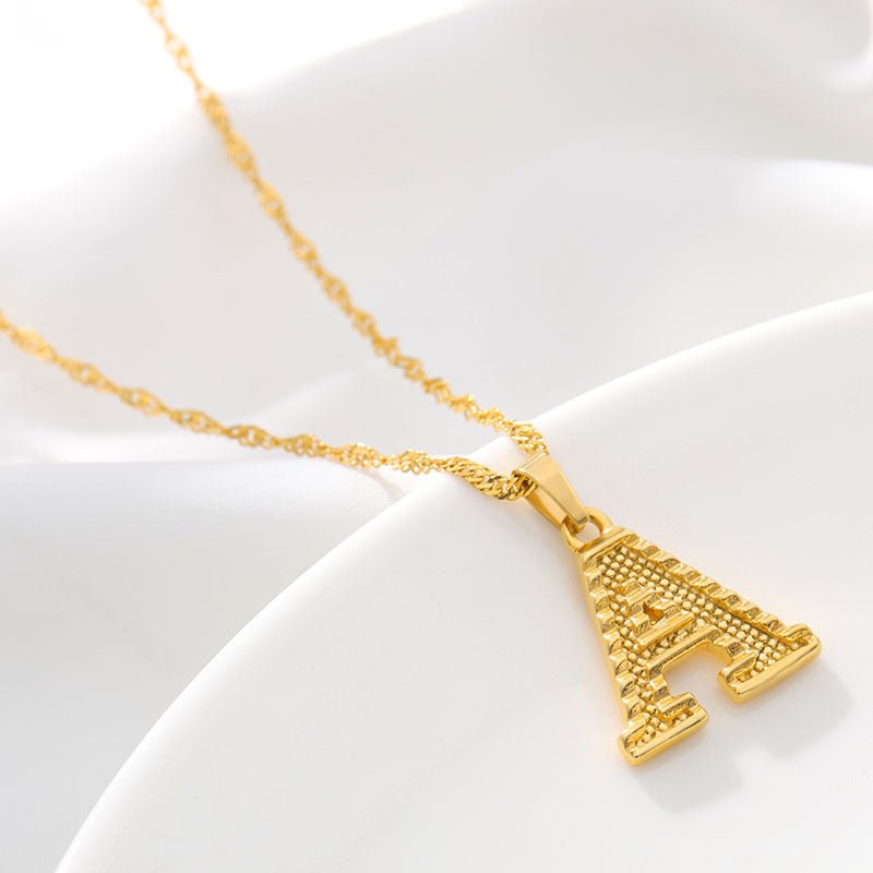 Gold Initial Letter Necklace – 18K Gold Plated A–Z Alphabet - Trendy Radar