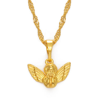 Gold Mini Angel Baby Pendant Necklace - Trendy Radar