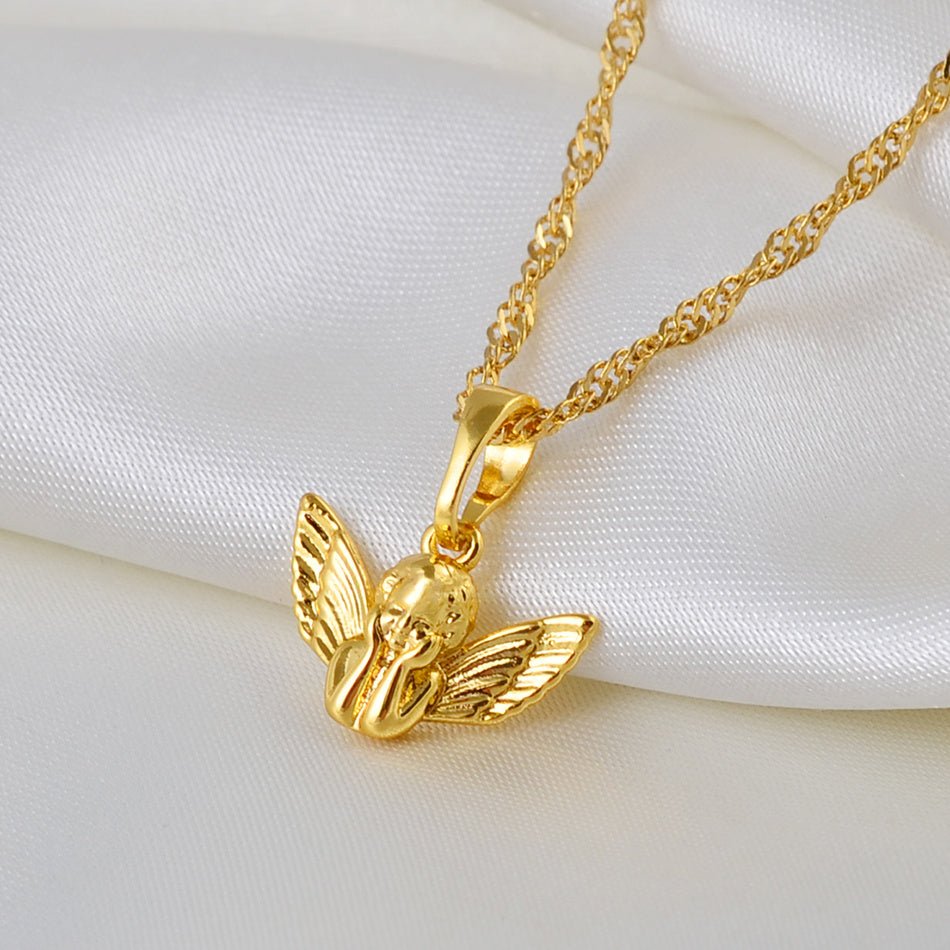 Gold Mini Angel Baby Pendant Necklace - Trendy Radar