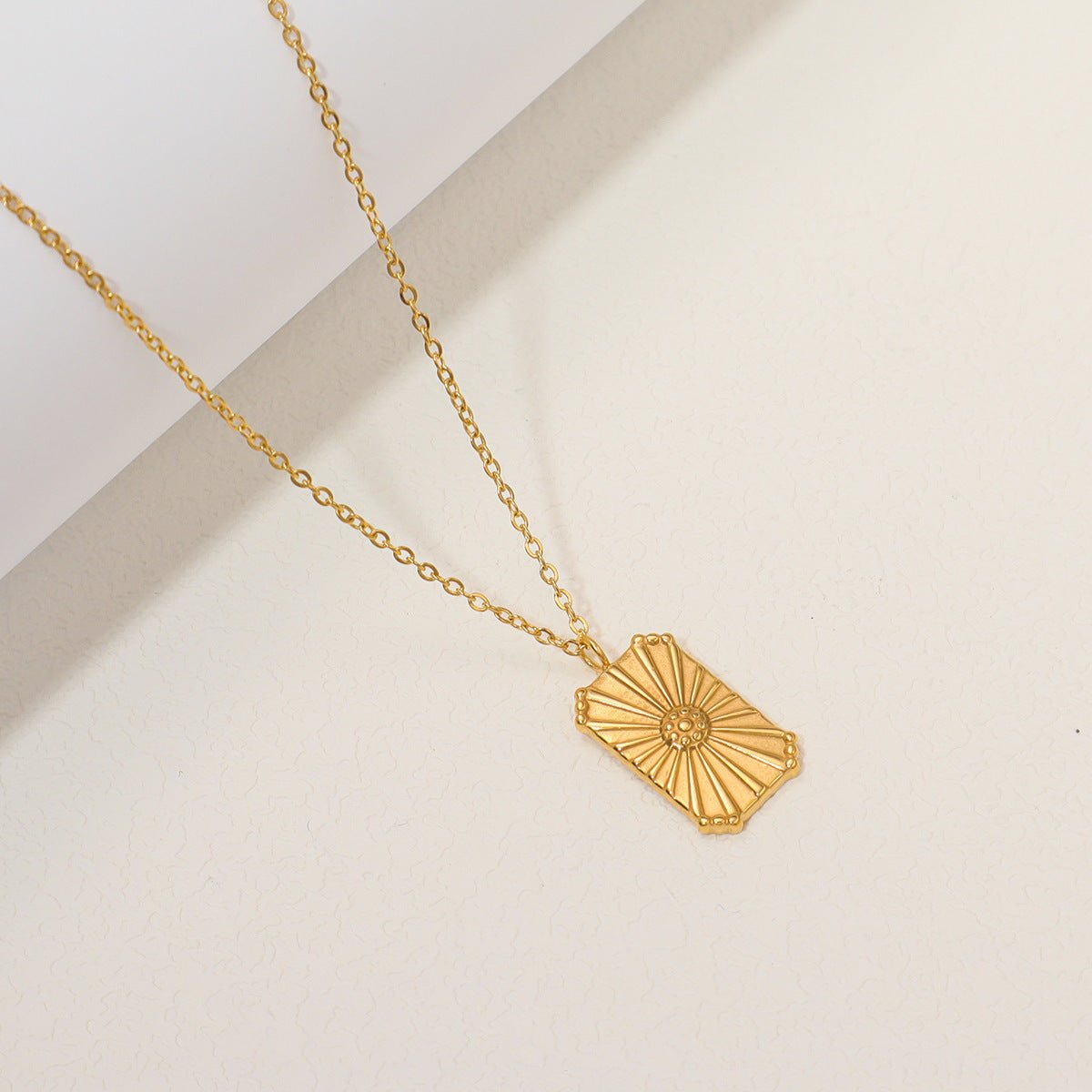 Gold Stainless Steel Zircon Star & Moon Pendant Necklace - Trendy Radar