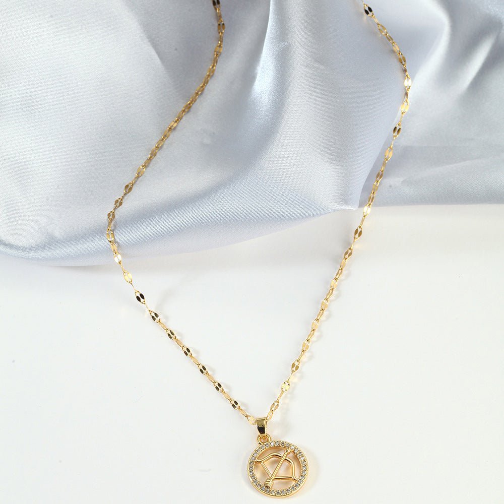Golden Twelve Constellation Pendant Necklace - Trendy Radar