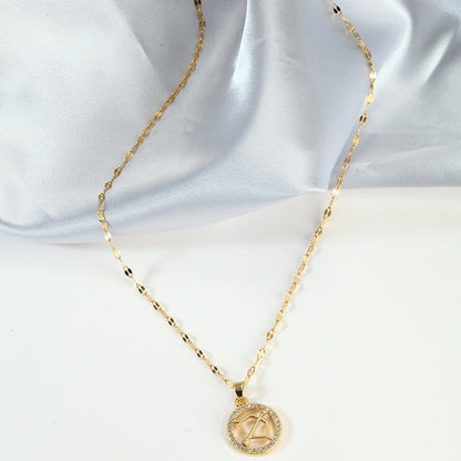 Golden Twelve Constellation Pendant Necklace - Trendy Radar