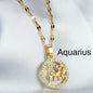 Golden Twelve Constellation Pendant Necklace - Trendy Radar