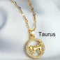 Golden Twelve Constellation Pendant Necklace - Trendy Radar