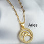 Golden Twelve Constellation Pendant Necklace - Trendy Radar