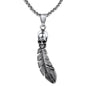 Gothic Skull Feather Pendant Necklace - Trendy Radar
