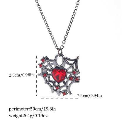 Gothic Spider, Bat, Cross, Skull, and Heart Pendant Necklaces - Trendy Radar