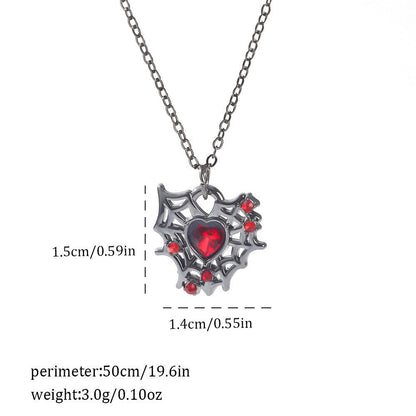 Gothic Spider, Bat, Cross, Skull, and Heart Pendant Necklaces - Trendy Radar