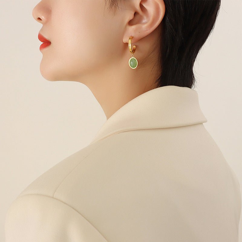 Green Aventurine Pendant Earrings & Necklace Set - Trendy Radar