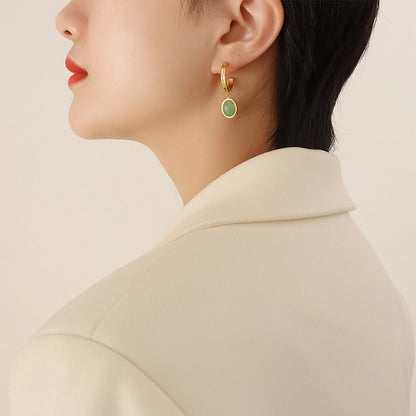 Green Aventurine Pendant Earrings & Necklace Set - Trendy Radar