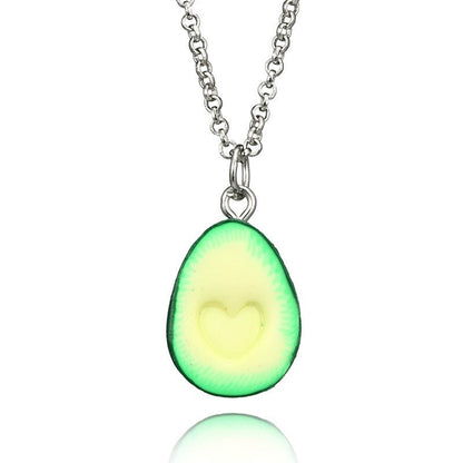 Handmade Avocado Halves Necklace & Earrings Set - Trendy Radar