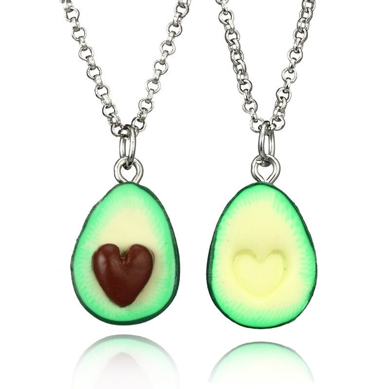 Handmade Avocado Halves Necklace & Earrings Set - Trendy Radar