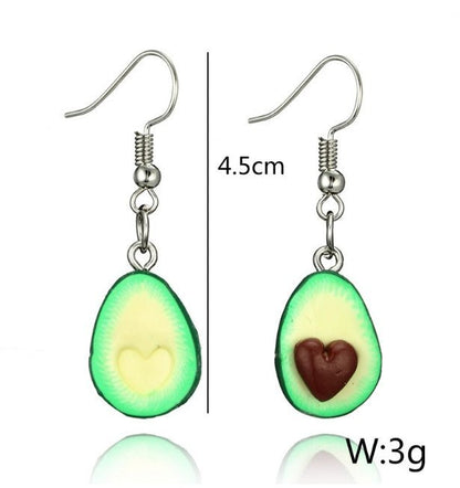 Handmade Avocado Halves Necklace & Earrings Set - Trendy Radar
