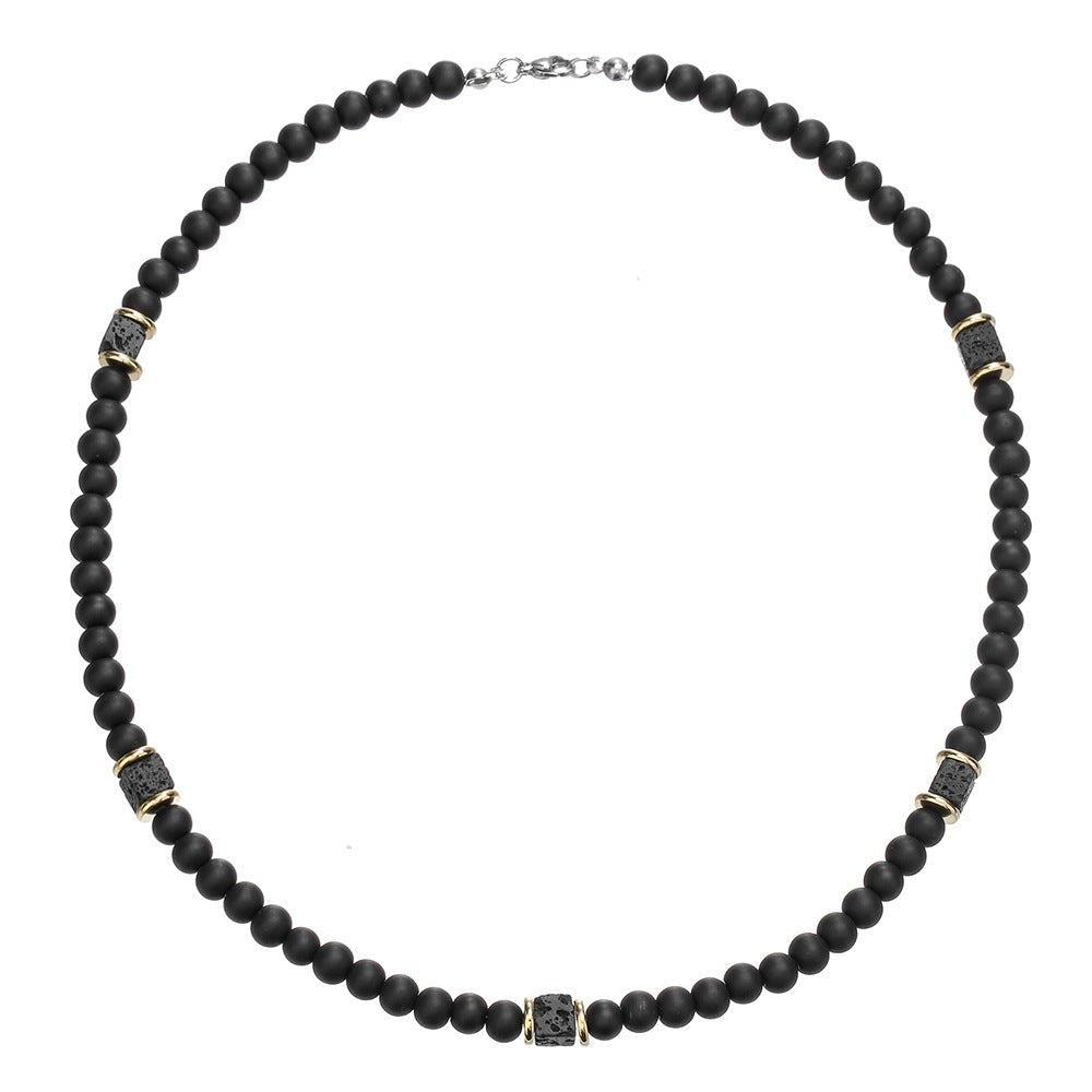 Handmade Volcanic Rock & Hematite Beaded Necklace - Trendy Radar