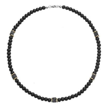 Handmade Volcanic Rock & Hematite Beaded Necklace - Trendy Radar