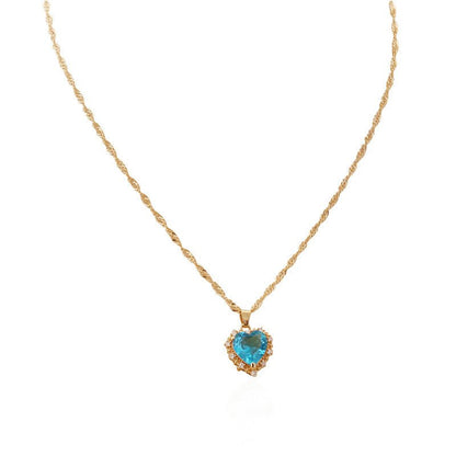 Heart - Shaped Full Diamond Zircon Love Necklace - Trendy Radar