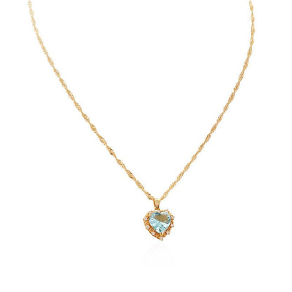 Heart - Shaped Rhinestone Collarbone Necklace - Trendy Radar