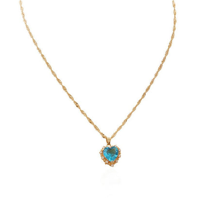 Heart - Shaped Rhinestone Collarbone Necklace - Trendy Radar