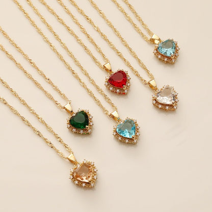 Heart - Shaped Rhinestone Collarbone Necklace - Trendy Radar