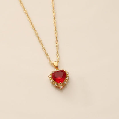Heart - Shaped Rhinestone Collarbone Necklace - Trendy Radar