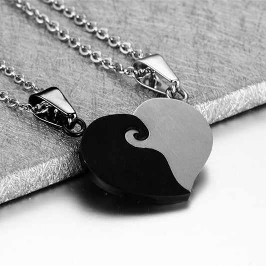 His & Hers Matching Heart Necklace Set – 2pcs - Trendy Radar