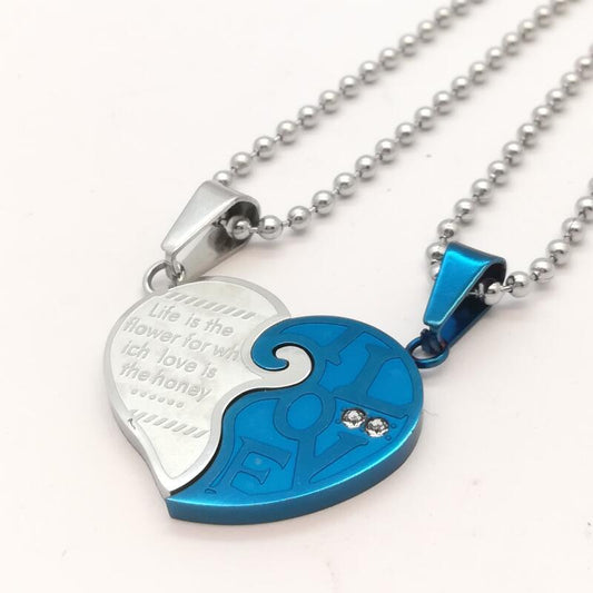 His & Hers Matching Heart Necklace Set – 2pcs - Trendy Radar