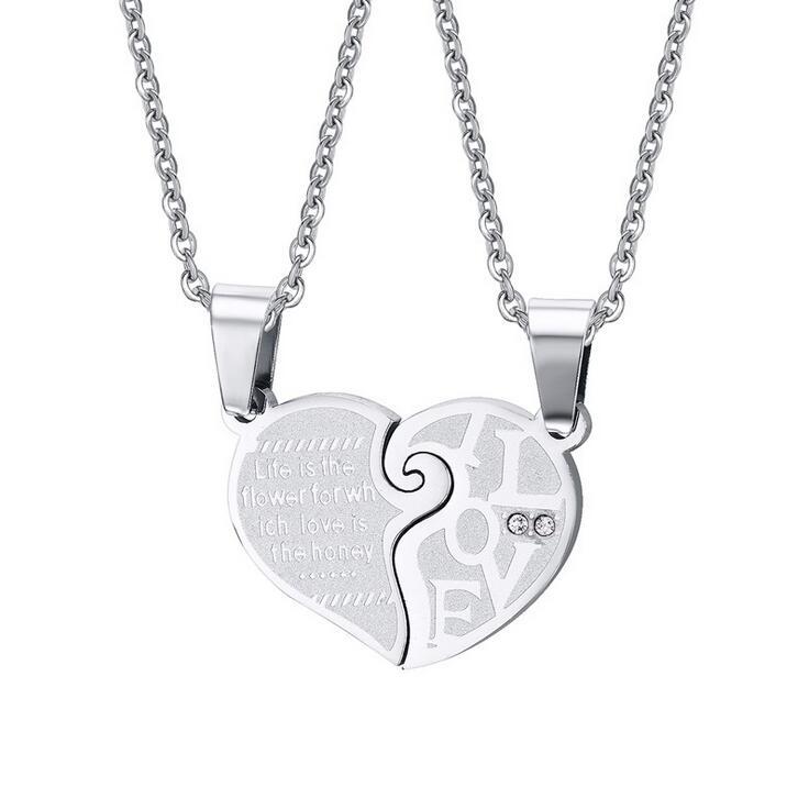 His & Hers Matching Heart Necklace Set – 2pcs - Trendy Radar