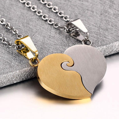 His & Hers Matching Heart Necklace Set – 2pcs - Trendy Radar