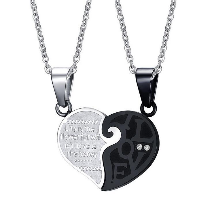 His & Hers Matching Heart Necklace Set – 2pcs - Trendy Radar
