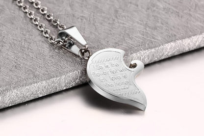 His & Hers Matching Heart Necklace Set – 2pcs - Trendy Radar