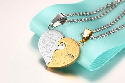His & Hers Matching Heart Necklace Set – 2pcs - Trendy Radar