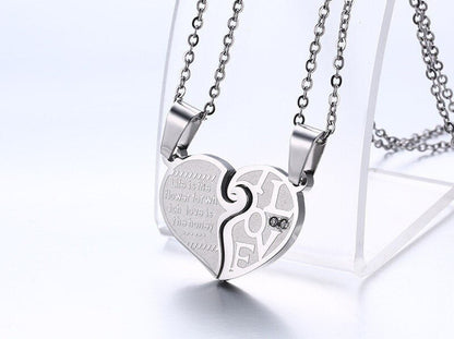 His & Hers Matching Heart Necklace Set – 2pcs - Trendy Radar