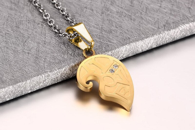 His & Hers Matching Heart Necklace Set – 2pcs - Trendy Radar