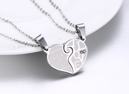 His & Hers Matching Heart Necklace Set – 2pcs - Trendy Radar