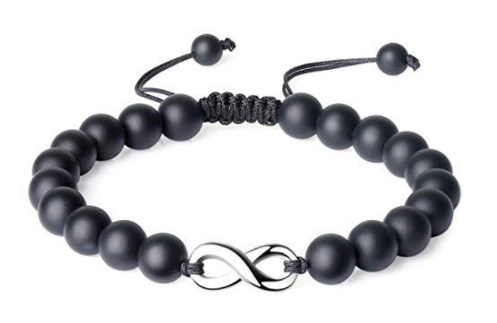 Infinity Black & White Turquoise Braided Couple Bracelets - Trendy Radar
