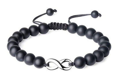 Infinity Black & White Turquoise Braided Couple Bracelets - Trendy Radar