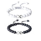 Infinity Black & White Turquoise Braided Couple Bracelets - Trendy Radar