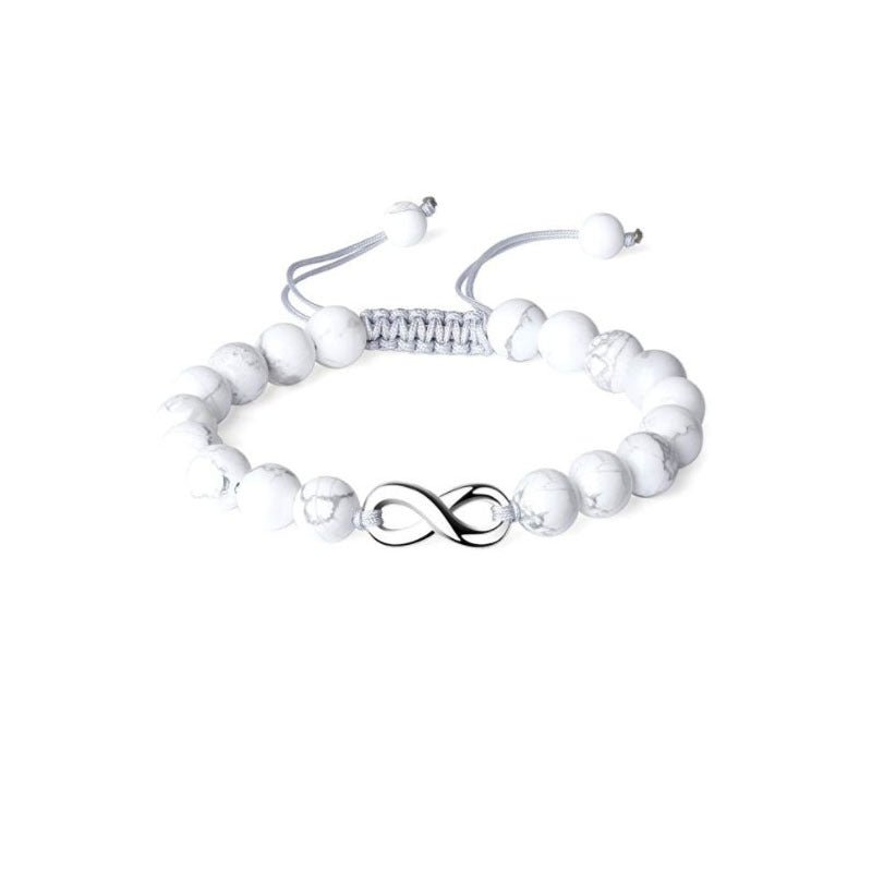 Infinity Black & White Turquoise Braided Couple Bracelets - Trendy Radar