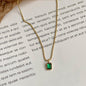Ins Style French Emerald Necklace & Bracelet Set - Trendy Radar