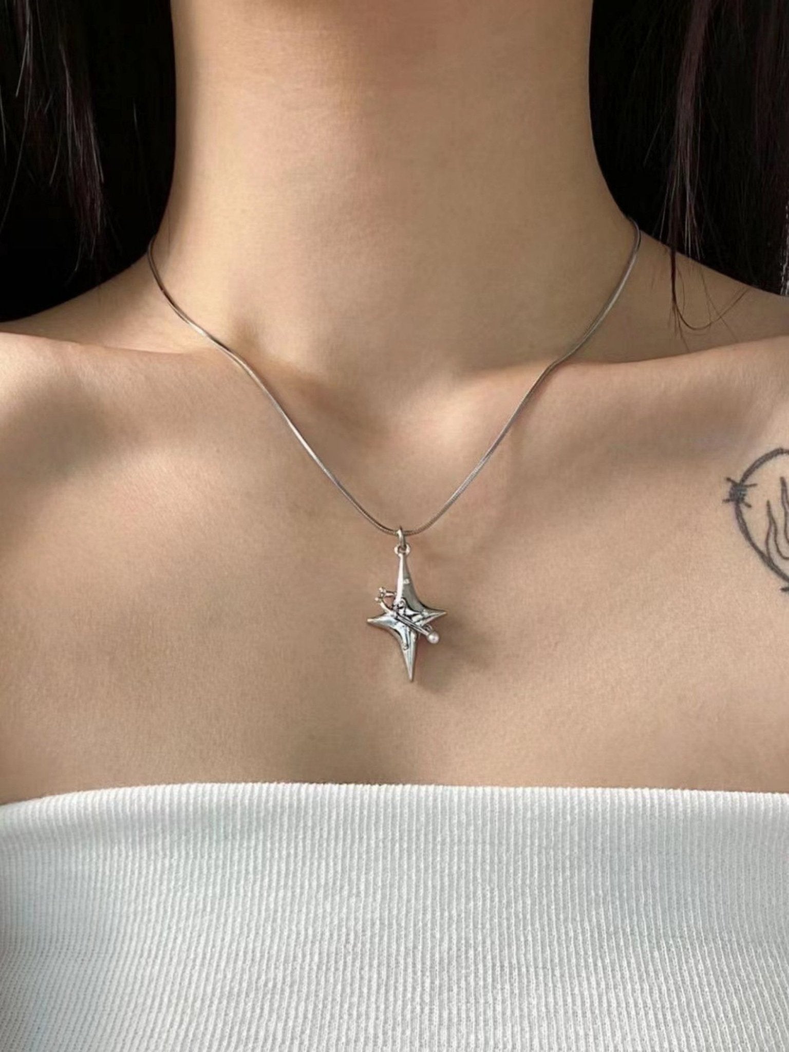 Ins Titanium Steel Star Chain Necklace - Trendy Radar