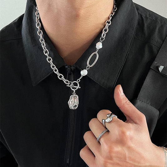 Irregular Geometric Spliced Necklace - Trendy Radar