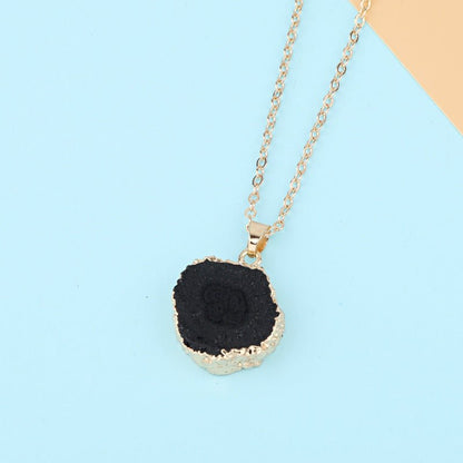 Irregular Resin Natural Stone - Look Pendant Necklace - Trendy Radar