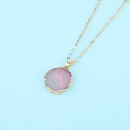 Irregular Resin Natural Stone - Look Pendant Necklace - Trendy Radar