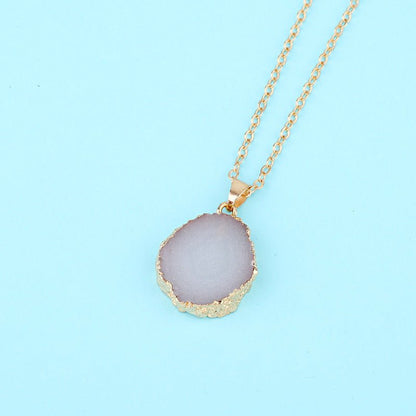 Irregular Resin Natural Stone - Look Pendant Necklace - Trendy Radar