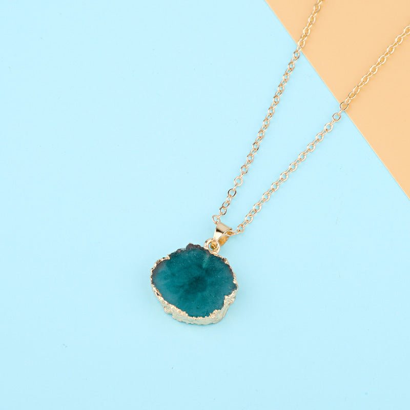 Irregular Resin Natural Stone - Look Pendant Necklace - Trendy Radar