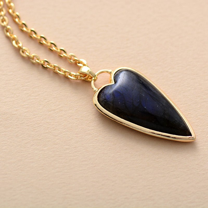 Labradorite Heart Pendant Necklace - Trendy Radar