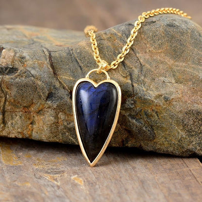 Labradorite Heart Pendant Necklace - Trendy Radar